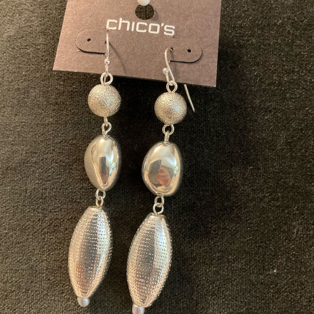 0090-Chico's Silver Dangle Earrings